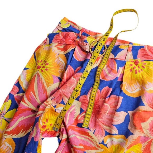 Farm Rio x Anthropologie Linen Blend Belted Bermuda Shorts, High Rise, Medium - Picture 5 of 11